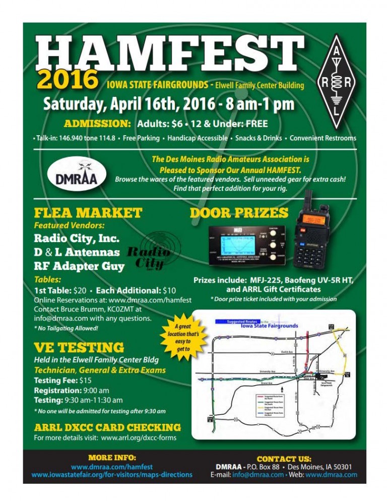 2016 DMRAA Hamfest April 16th, 2016